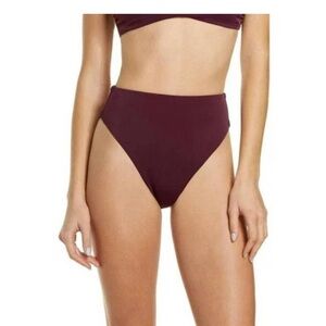 CHELSEA28 High Waist Bikini Bottoms in Purple Nectar Size S